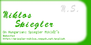 miklos spiegler business card